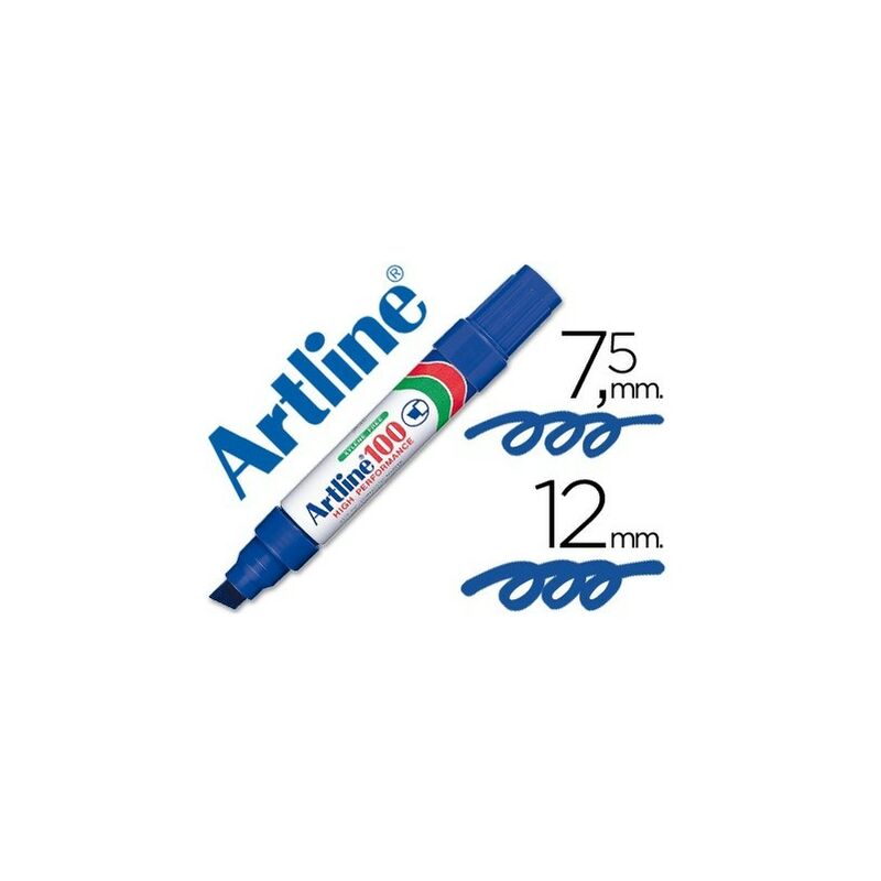 ARTLINE 100 PERMANENT MARKER CHISEL 12MM BLUE