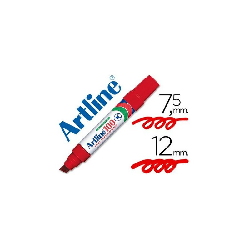 ARTLINE 100 PERMANENT MARKER CHISEL 12MM RED