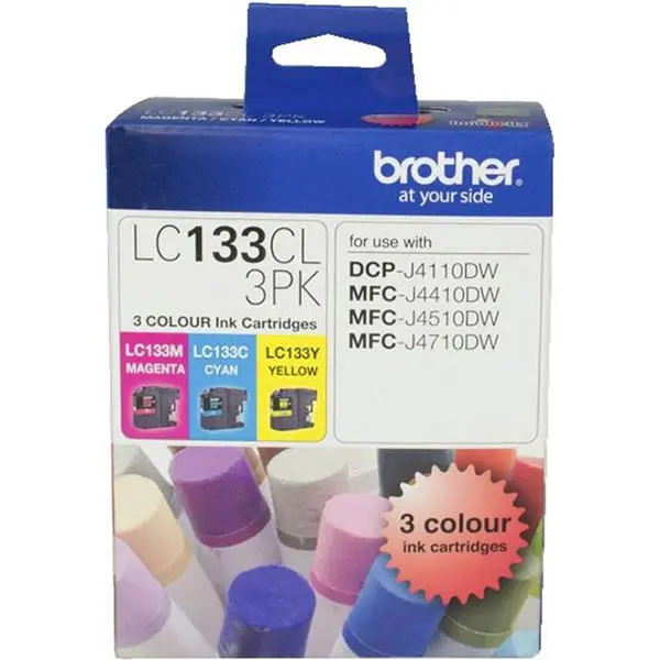BROTHER LC133CL3PK INK CARTRIDGE VALUE PACK CYAN/MAGENTA/YELLOW