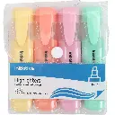 INITIATIVE HIGHLIGHTER CHISEL ASSORTED PASTEL WALLET 4