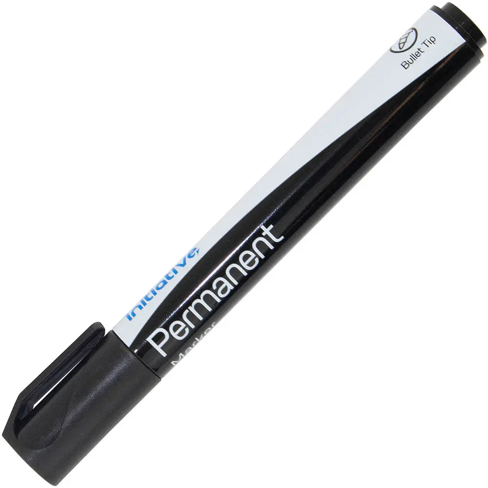 INITIATIVE PERMANENT MARKER BULLET 1.5MM BLACK