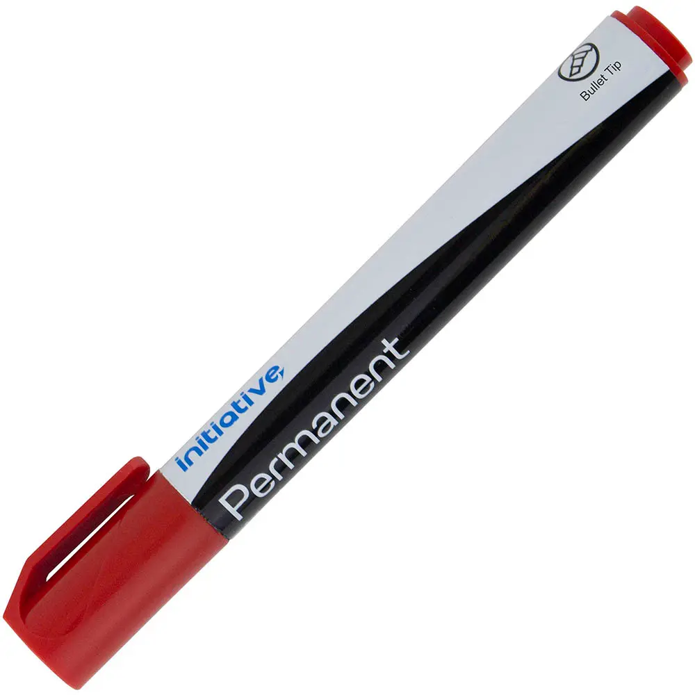 INITIATIVE PERMANENT MARKER BULLET 1.5MM RED