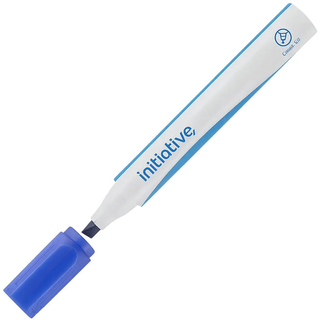 INITIATIVE WHITEBOARD MARKER CHISEL 5MM BLUE