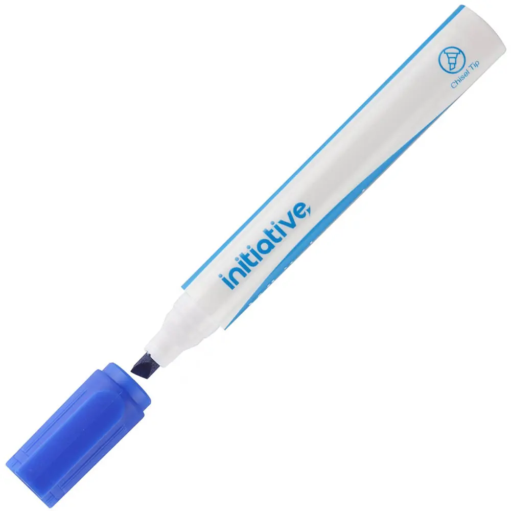 INITIATIVE WHITEBOARD MARKER CHISEL 5MM BLUE