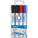 INITIATIVE WHITEBOARD MARKERS CHISEL 5MM ASSORTED WALLET 4