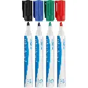INITIATIVE WHITEBOARD MARKERS BULLET 2MM ASSORTED WALLET 4
