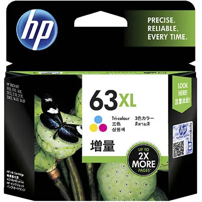 HP F6U63AA 63XL INK CARTRIDGE HIGH YIELD TRI COLOUR PACK CYAN/MAGENTA/YELLOW