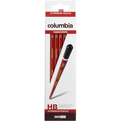 [8013754] COLUMBIA COPPERPLATE HEXAGONAL PENCIL HB BOX 20