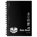 SPIRAX P570 NOTEBOOK PP COVER 7MM RULED SIDE OPEN A5 200 PAGE BLACK