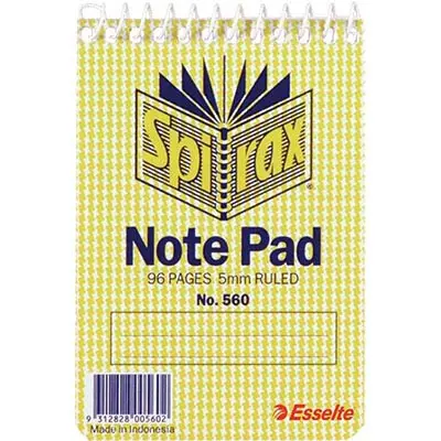 [8001706] SPIRAX 560 NOTEBOOK SPIRAL BOUND TOP OPEN 96 PAGE 112 X 77MM