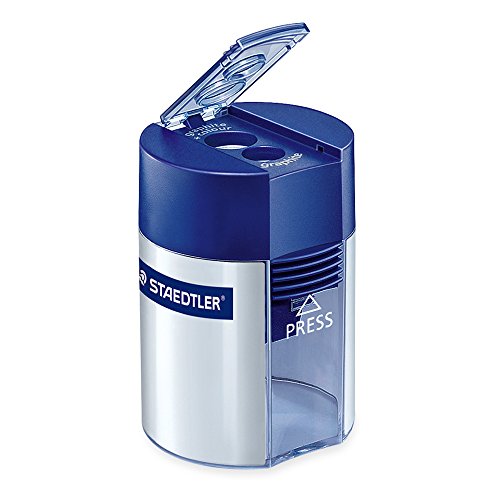 STAEDTLER 512 001 TUB PENCIL SHARPENER 2-HOLE BLUE