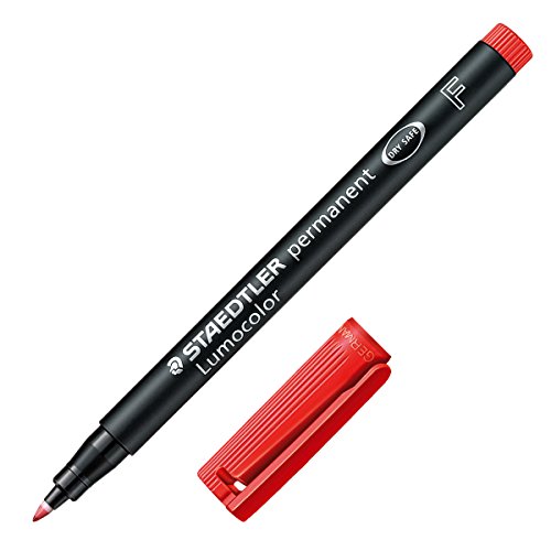 STAEDTLER 318 LUMOCOLOR PERMANENT MARKER BULLET 0.6MM RED