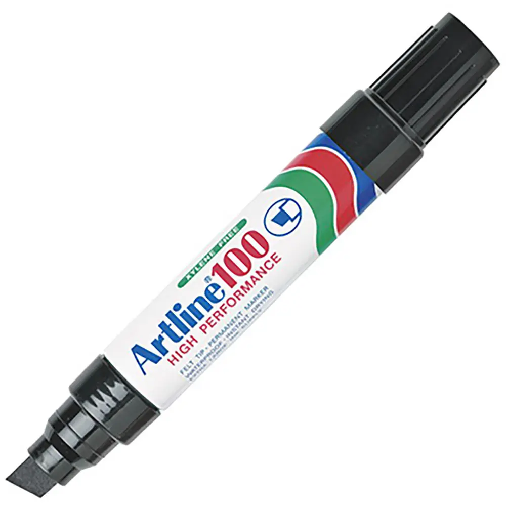 [8012004] ARTLINE 100 PERMANENT MARKER CHISEL 12MM BLACK