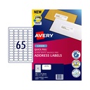 AVERY 959071 L7651 QUICK PEEL ADDRESS LABEL WITH SURE FEED LASER 65UP WHITE PACK 100