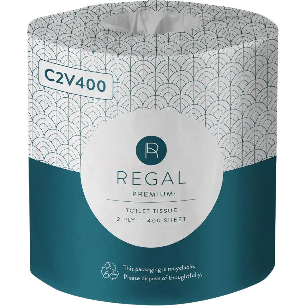 REGAL PREMIUM TOILET ROLL WRAPPED 2-PLY 400 SHEET WHITE