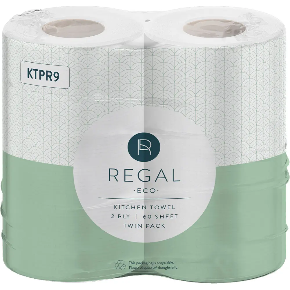 REGAL CLASSIC KITCHEN TOWELS 2-PLY 60 SHEET PACK 2