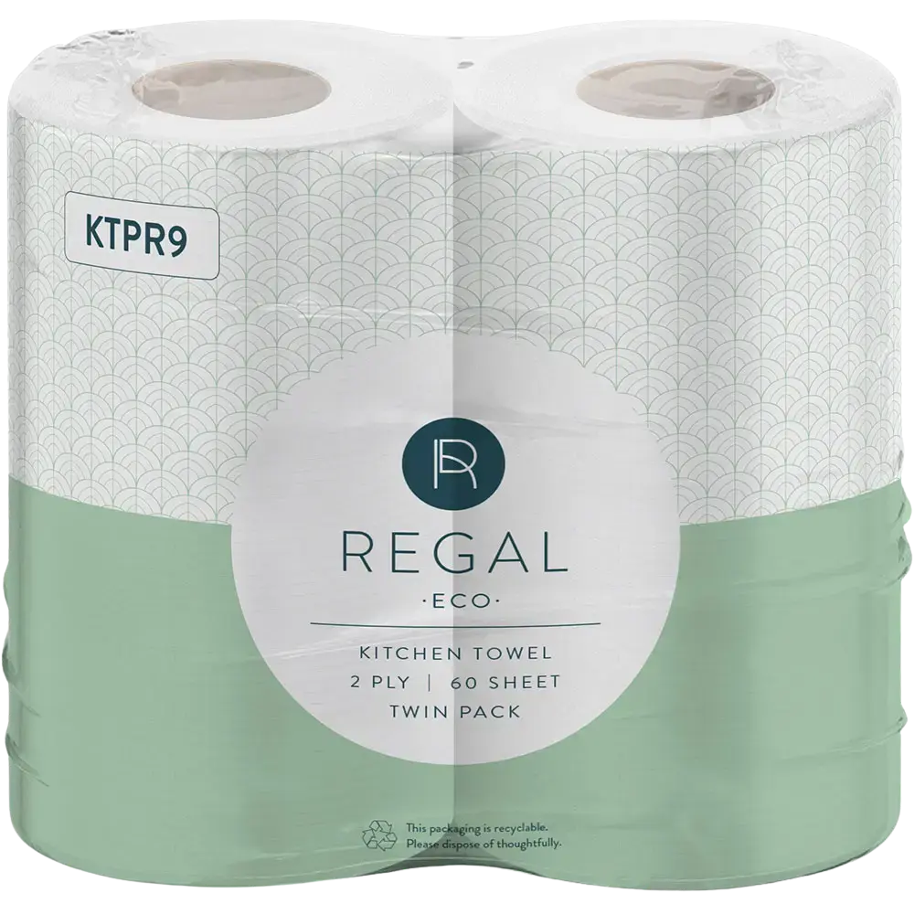 REGAL CLASSIC KITCHEN TOWELS 2-PLY 60 SHEET PACK 2