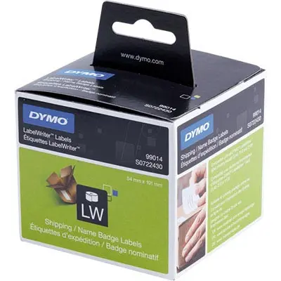 DYMO 99014 LW SHIPPING LABELS 54 X 101MM WHITE ROLL 220