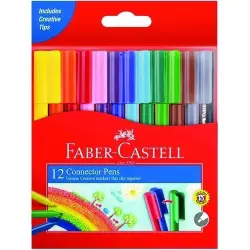 FABER-CASTELL CONNECTOR PENS ASSORTED PACK 12