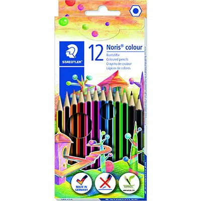 STAEDTLER 185 NORIS COLOUR PENCILS ASSORTED BOX 12