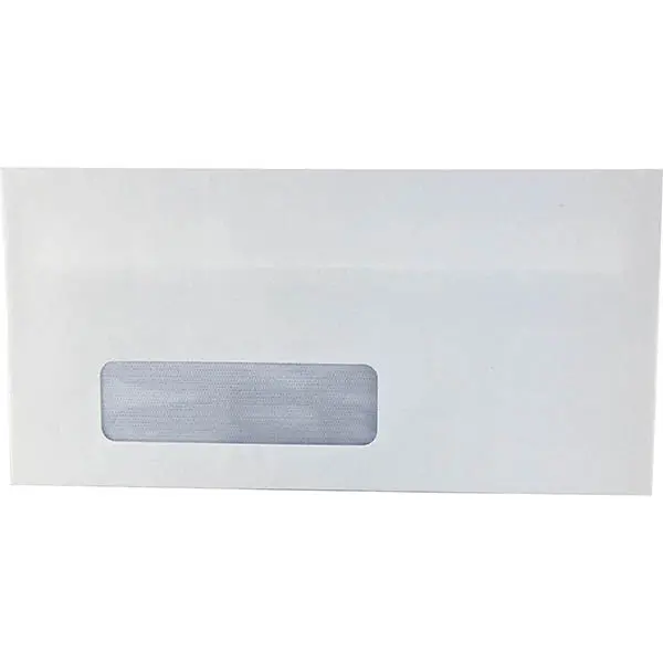 INITIATIVE DL ENVELOPES SECRETIVE WALLET WINDOWFACE SELF SEAL 80GSM 110 X 220MM WHITE BOX 500