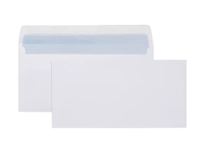 CUMBERLAND DL ENVELOPES SECRETIVE WALLET PLAINFACE STRIP SEAL LASER 80GSM 110 X 220MM WHITE BOX 500