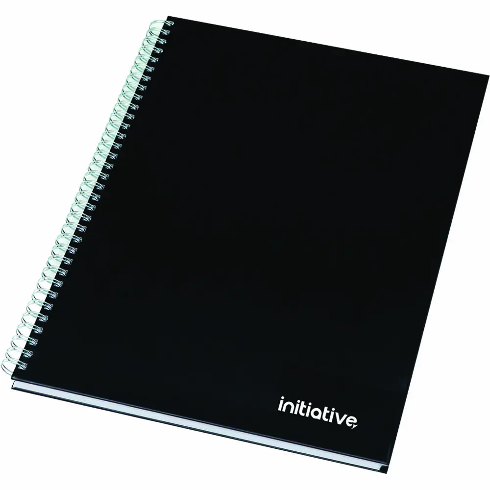 INITIATIVE TWINWIRE NOTEBOOK HARD COVER 160 PAGE A5 BLACK