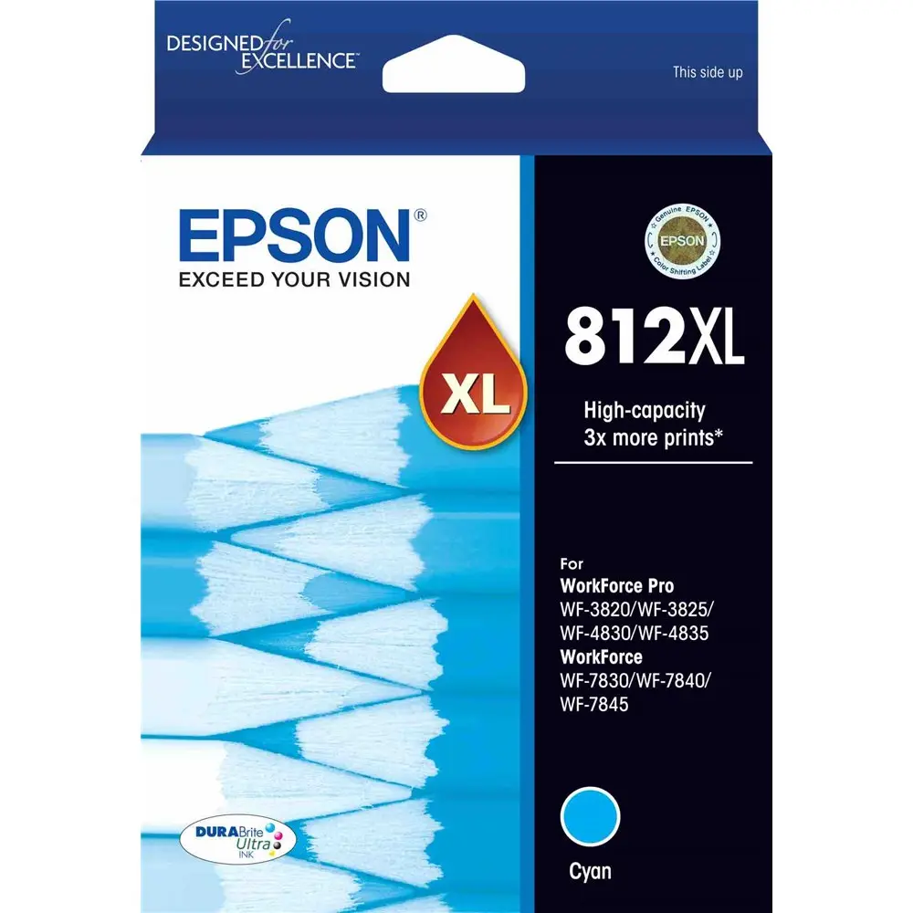 [8100490] EPSON 812XL INK CARTRIDGE HIGH YIELD CYAN