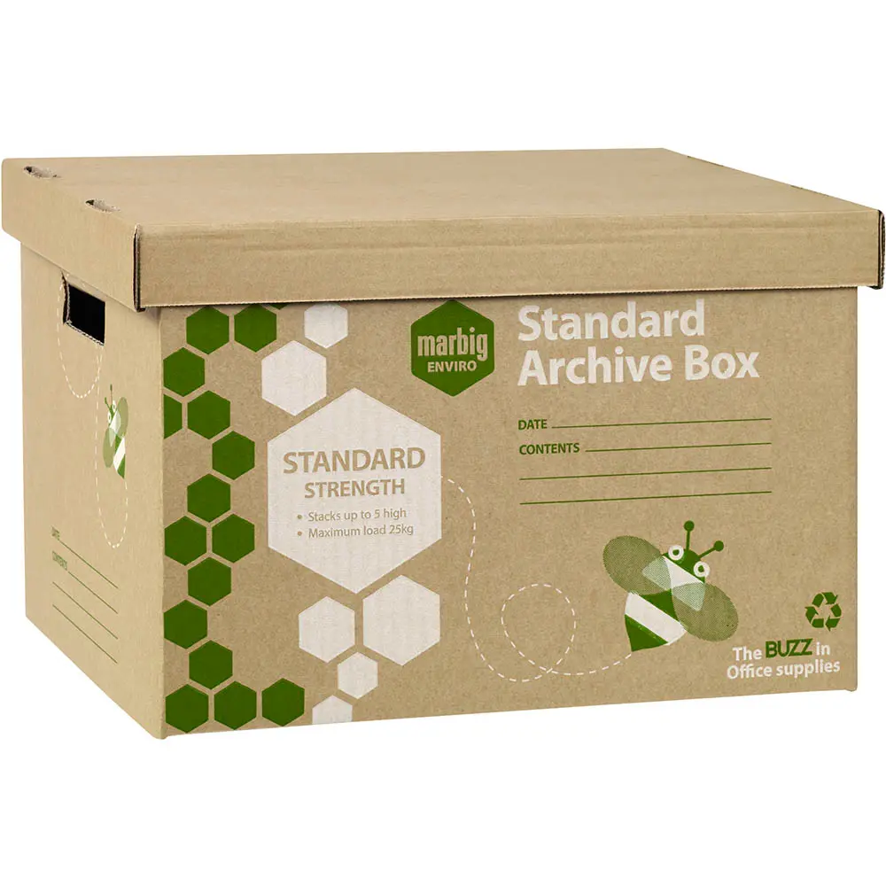 [8113501] MARBIG ENVIRO ARCHIVE BOX 420 X 315 X 260MM PACK 10