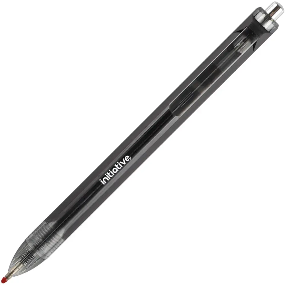 INITIATIVE GEL INK RETRACTABLE BALLPOINT PEN 0.7MM BLACK BOX 12