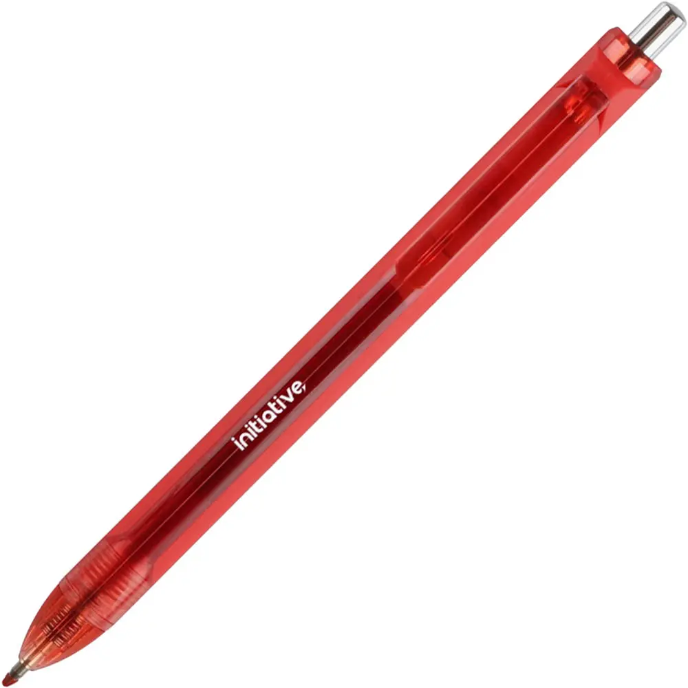 INITIATIVE GEL INK RETRACTABLE BALLPOINT PEN 0.7MM RED BOX 12