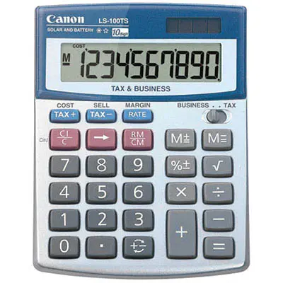 [8009463] CANON LS-100TS DESKTOP CALCULATOR 10 DIGIT SILVER