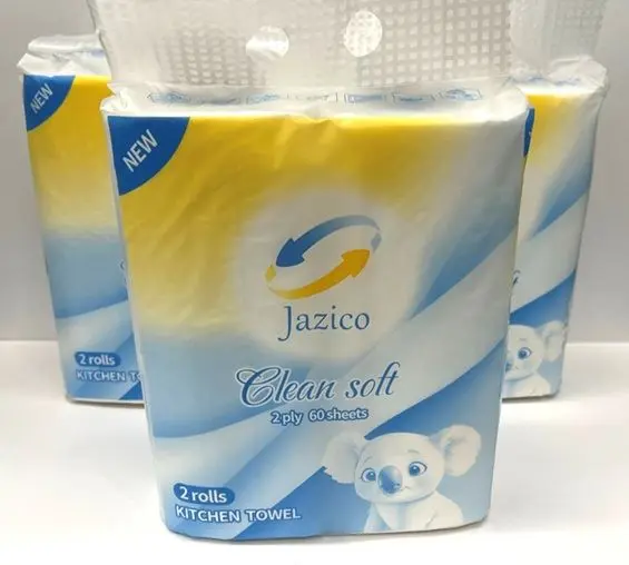 JAZICO CLASSIC KITCHEN TOWELS 2-PLY 60 SHEET PACK 2