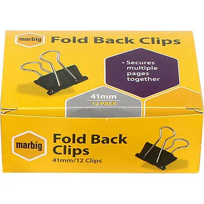 [8007647] MARBIG FOLDBACK CLIP 41MM BOX 12