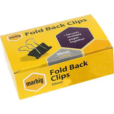 MARBIG FOLDBACK CLIP 50MM BOX 12