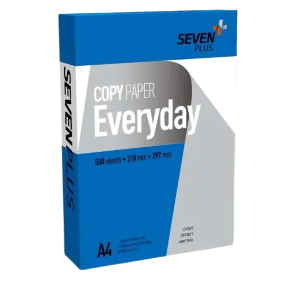 SEVEN PLUS A4 COPY PAPER 80GSM WHITE PACK 500 SHEETS