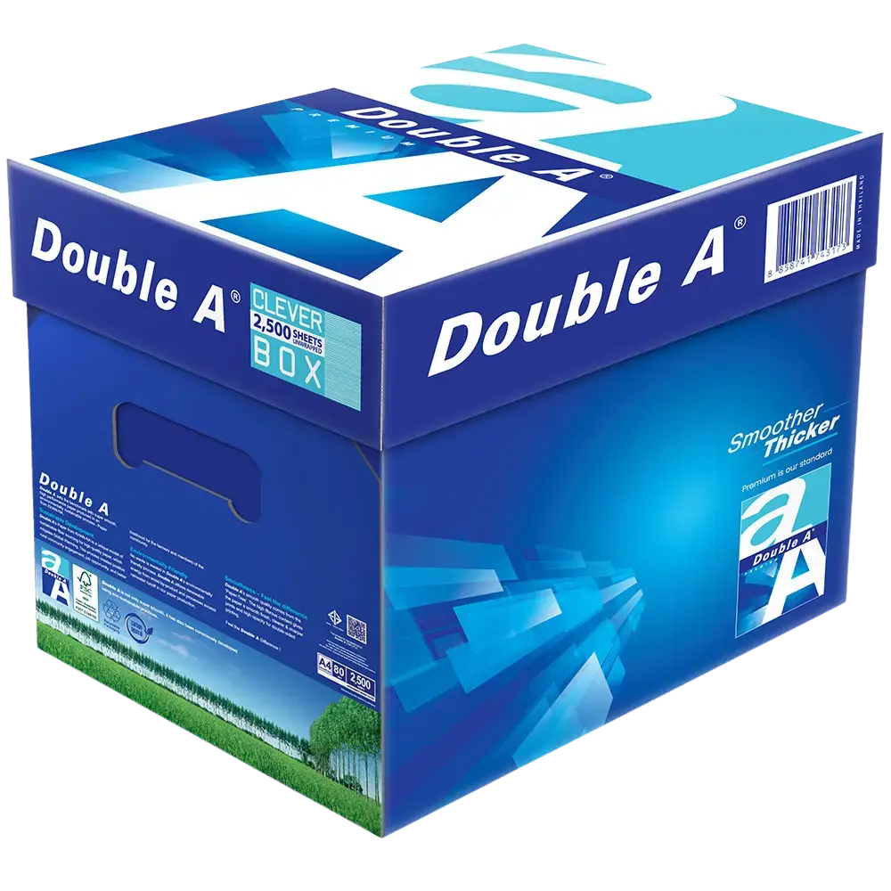 [8000282] DOUBLE A UNWRAPPED CARBON NEUTRAL COPY PAPER A4 80GSM WHITE CARTON OF 2500 SHEETS