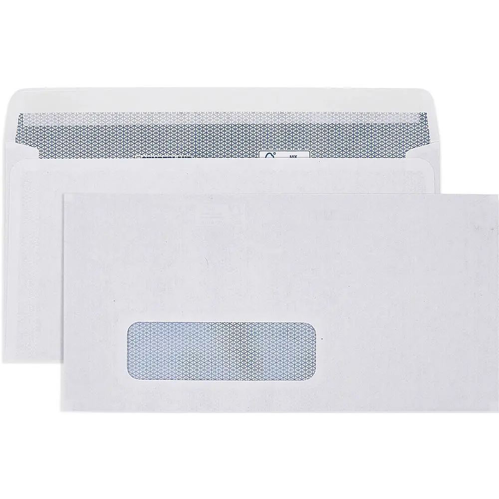 JAZICO DL ENVELOPES SECRETIVE WALLET GLASSINE WINDOWFACE SELF SEAL LASER 80GSM 110 X 220MM WHITE BOX 500
