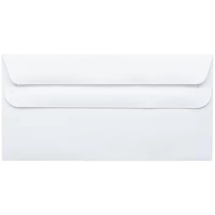 JAZICO DL ENVELOPES WALLET PLAINFACE STRIP SEAL 80GSM 110 X 220MM WHITE PACK 50
