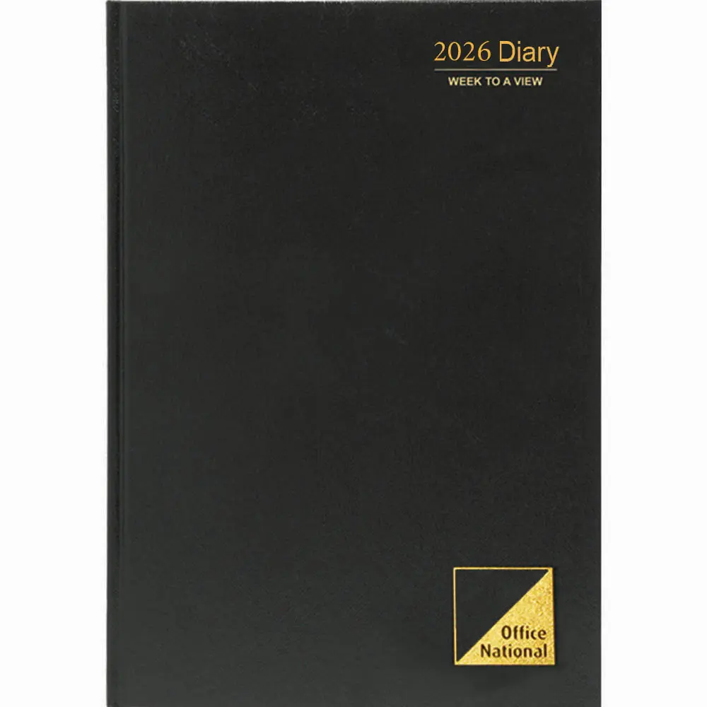 OFFICE NATIONAL DIARY WEEK TO VIEW A4 BLACK