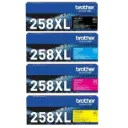 BROTHER TN258XL HIGH YIELD BUNDLE TONER CARTRIDGES - BLACK, CYAN, MAGENTA, YELLOW