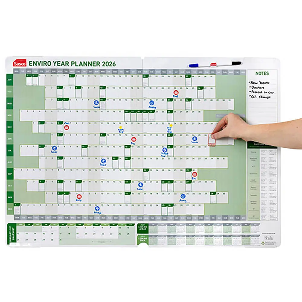 SASCO 86659 ENVIRO 870 X 610MM YEAR PLANNER
