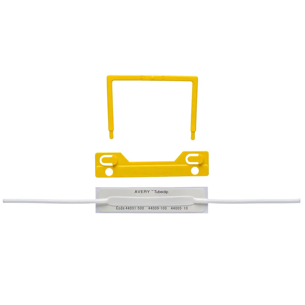 AVERY 44009Y TUBECLIP FILE FASTENERS YELLOW BOX 100