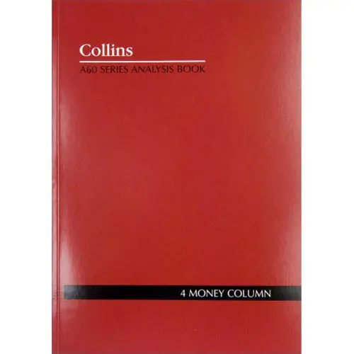 COLLINS A60 SERIES ACCOUNT BOOK 4 MONEY COLUMN 60 LEAF A4 RED
