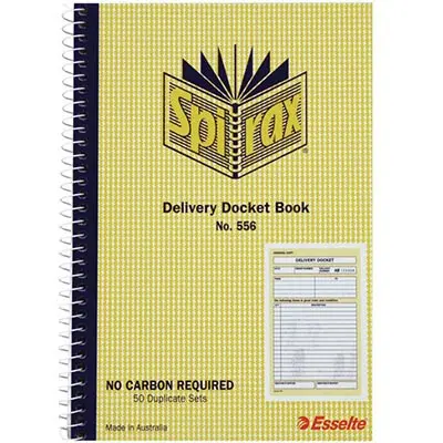 SPIRAX 556 DELIVERY BOOK CARBONLESS 50 PAGE 207 X 144MM