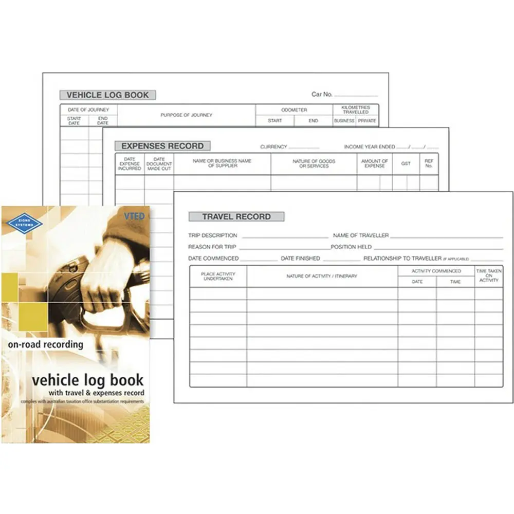 ZIONS VLER VEHICLE LOG AND EXPENSES RECORD BOOK