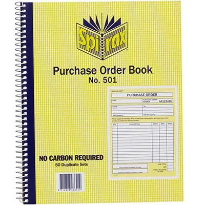 [8006413] SPIRAX 501 PURCHASE ORDER BOOK QUARTO 250 X 200MM