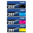 BROTHER TN253 TN257 HIGH YIELD BUNDLE TONER CARTRIDGES - BLACK, CYAN, MAGENTA, YELLOW