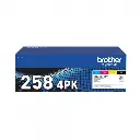 BROTHER TN258 BUNDLE TONER CARTRIDGES - BLACK, CYAN, MAGENTA, YELLOW