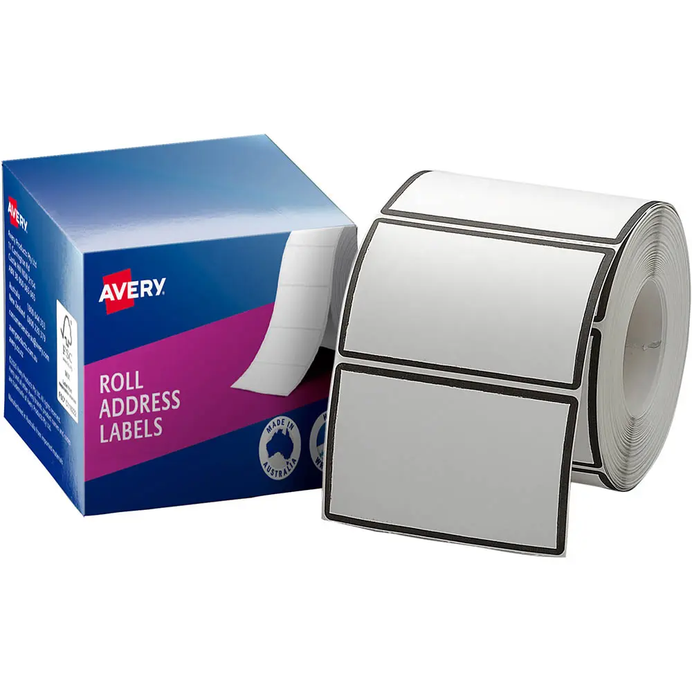 AVERY 937112 BORDER LABEL WHITE/BLACK ROLL 500